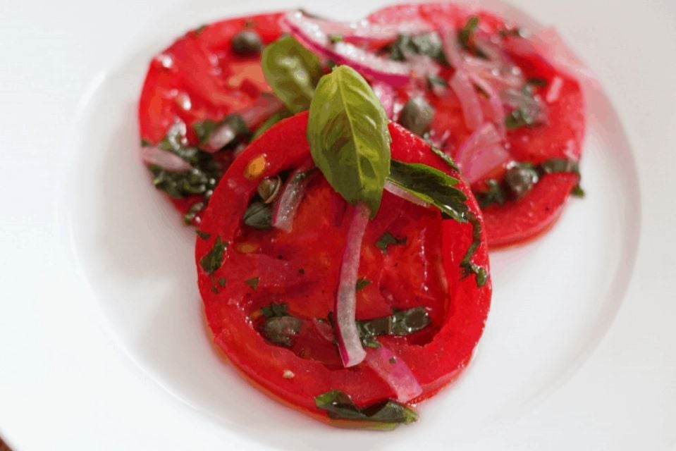 Marinated Tomato Salad. A recipe by It's Not Complicated Recipes.