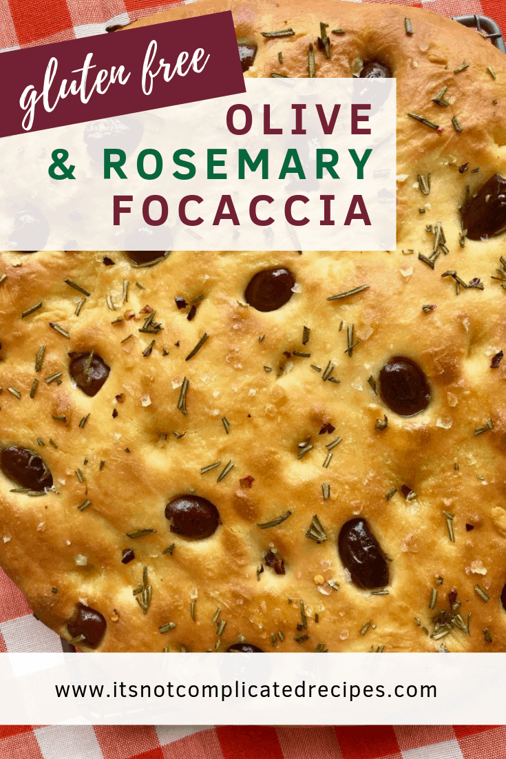 Gluten Free Olive and Rosemary Foccacia | It's Not Complicated Recipes #glutenfree #glutenfreebread #foccacia #sides #easyrecipes