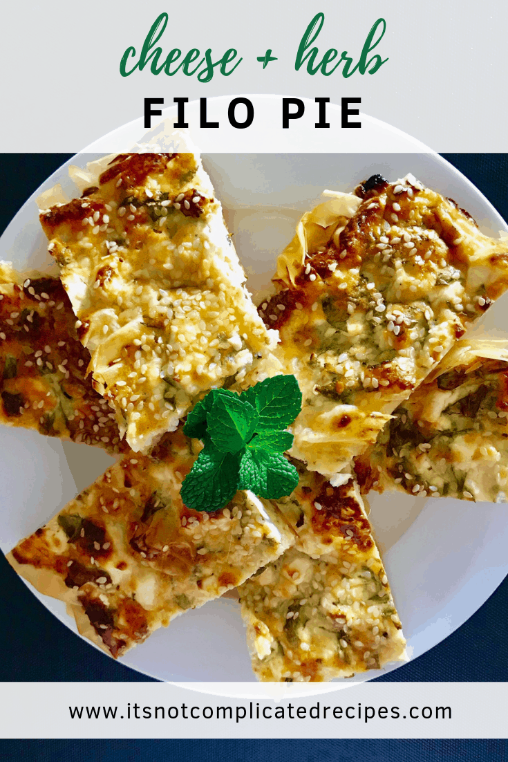 Cheese and Herb Filo Pie - It's Not Complicated Recipes #filo #filopastry #cheese #sides #pastryrecipes