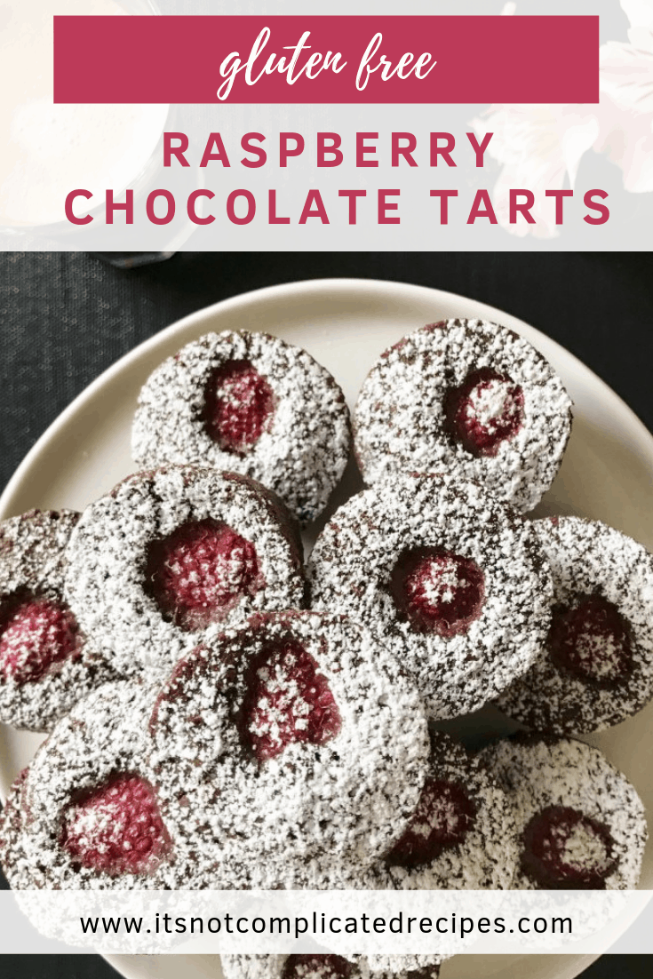 Gluten Free Chocolate Raspberry Tarts - It's Not Complicated Recipes #tarts #raspberry #chocolate #sweet #sweettreats #dessert 
