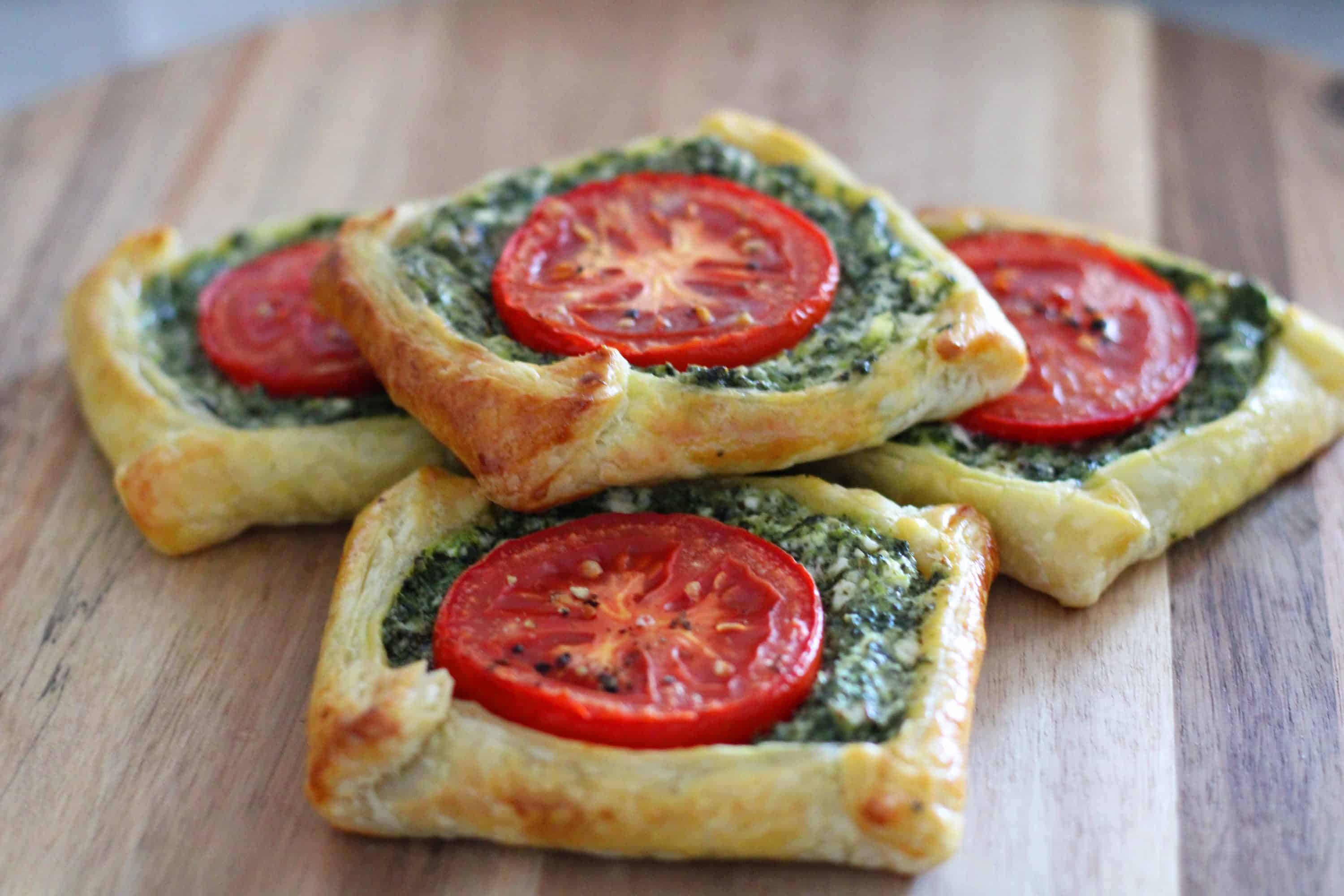 Spinach Puffs with Cream Cheese Bacon and Feta