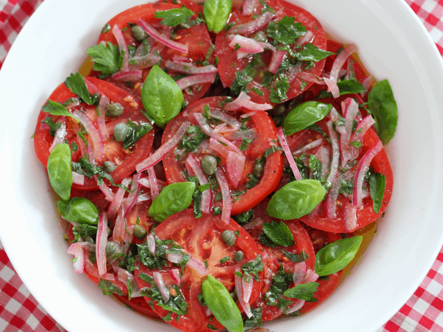 Marinated Tomato Salad. A recipe by It's Not Complicated Recipes.