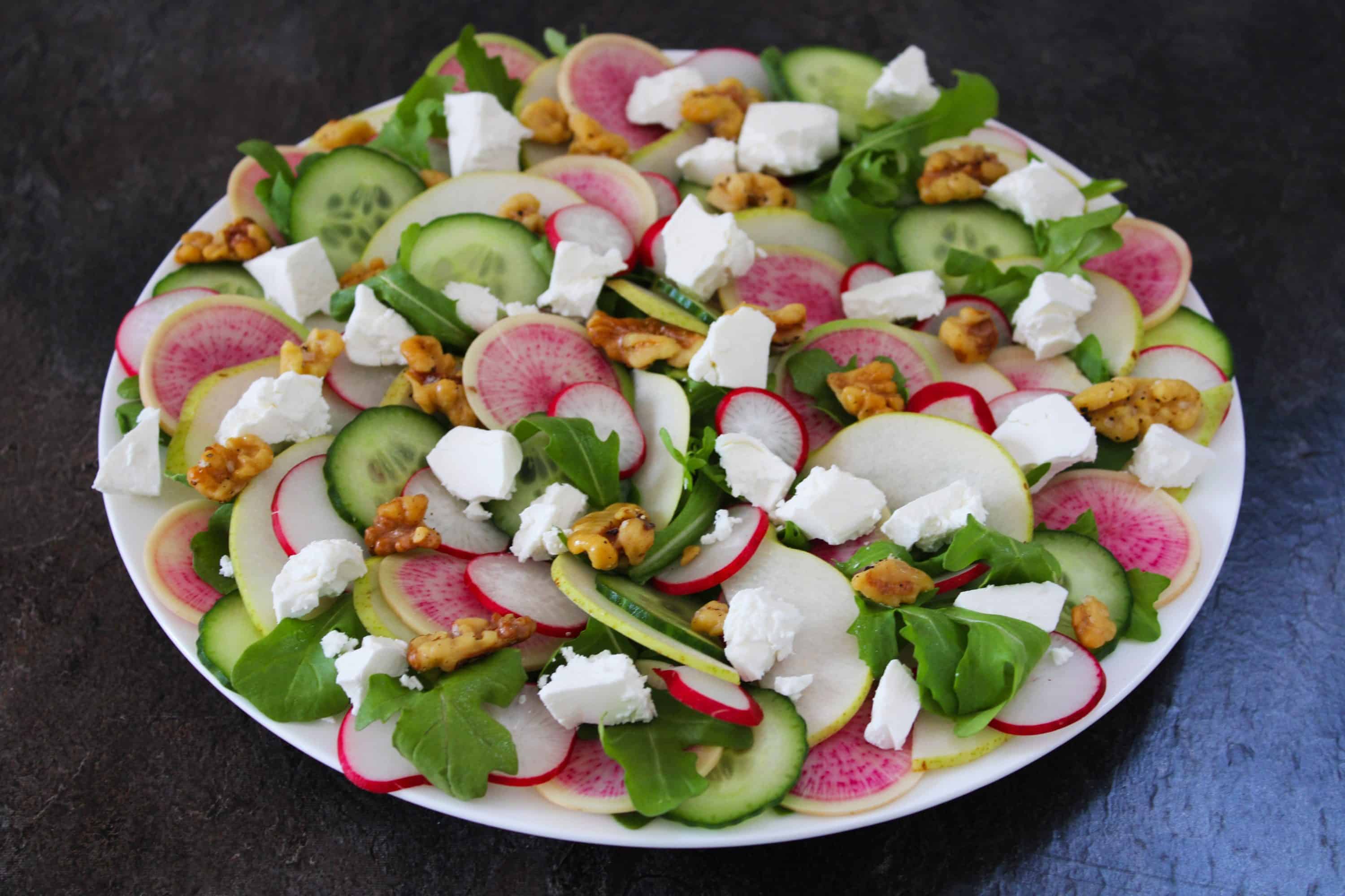 Radish, Feta and Cucumber Salad. A recipe by It's Not Complicated Recipes.