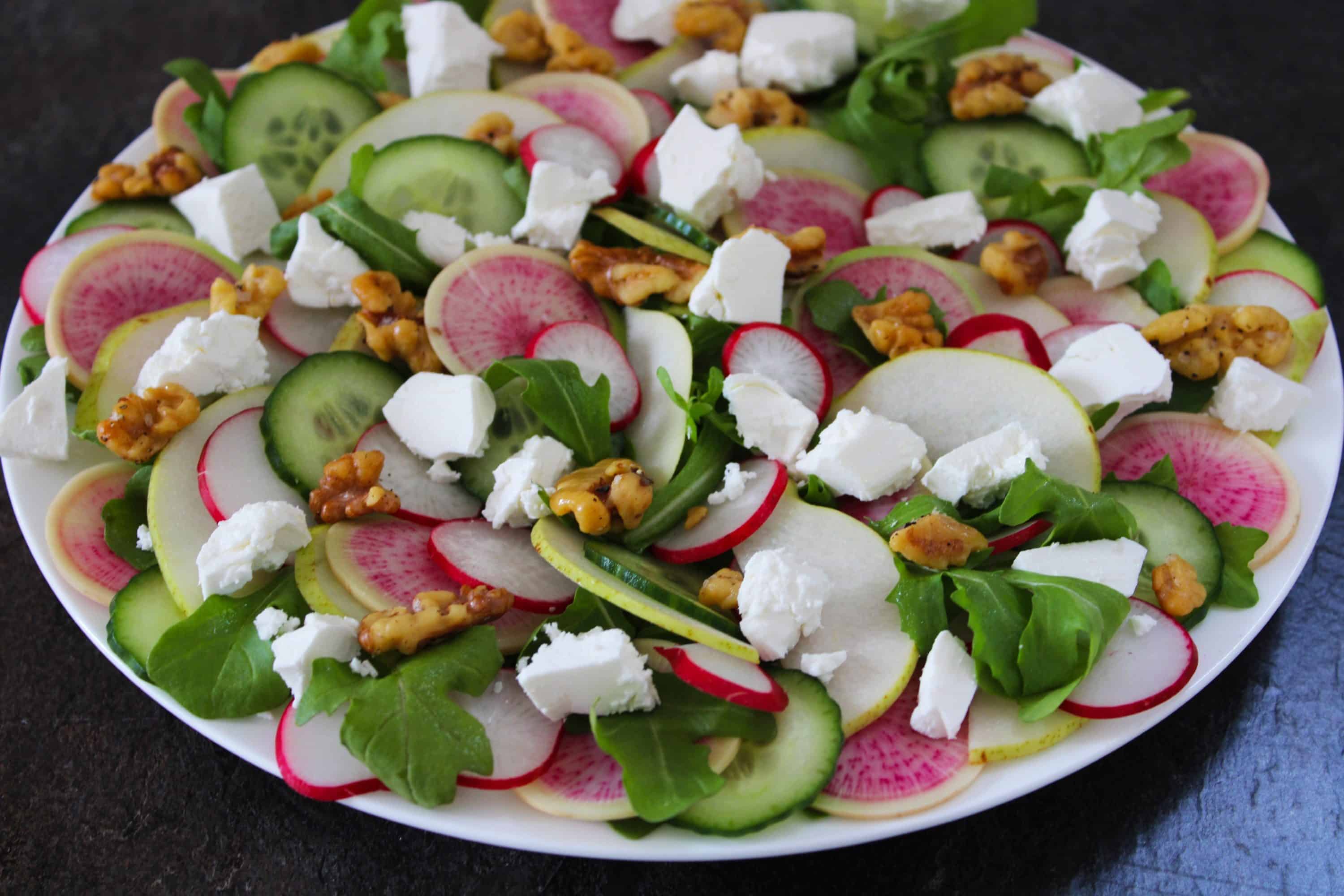 Radish, Feta and Cucumber Salad. A recipe by It's Not Complicated Recipes.