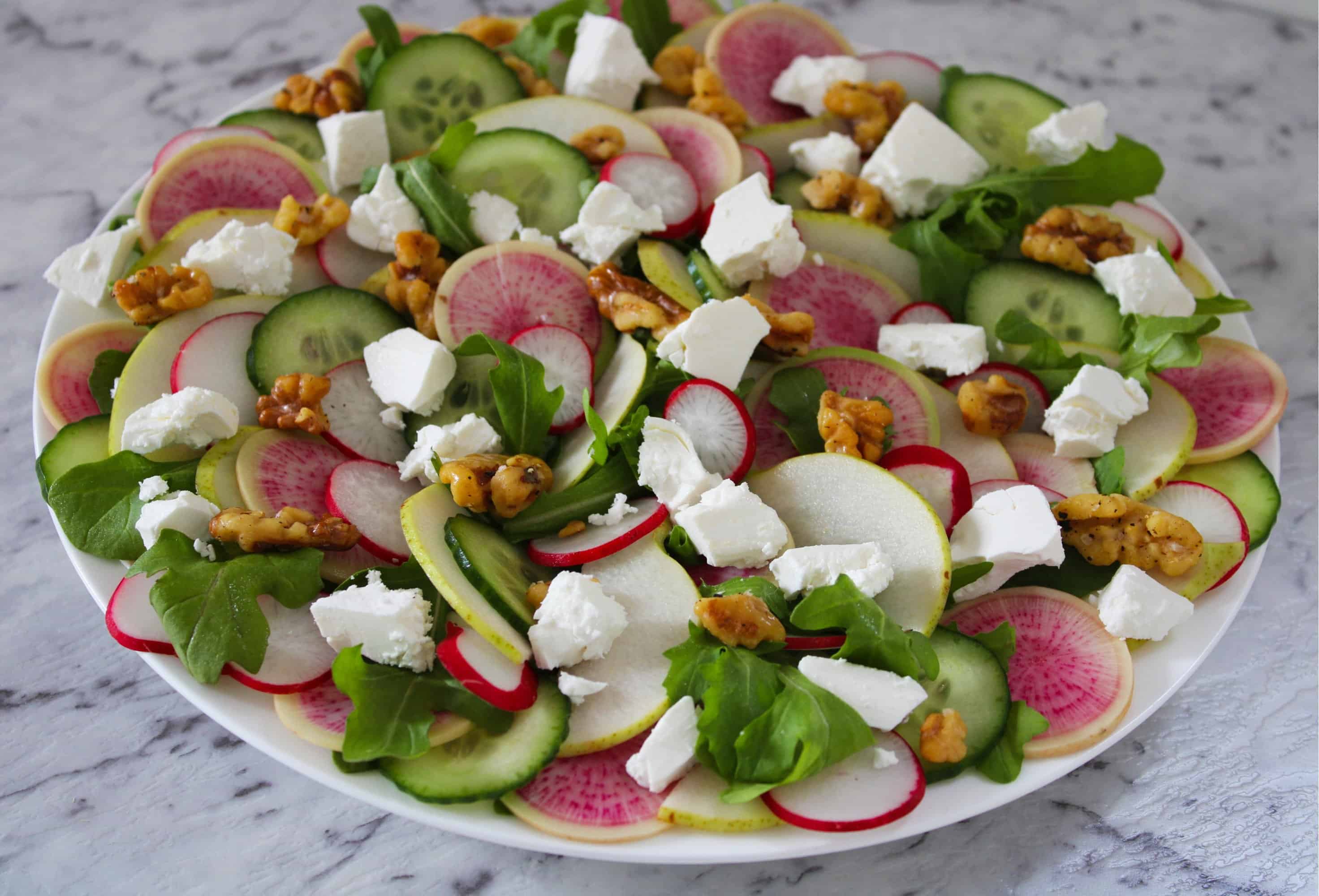 Radish, Feta and Cucumber Salad. A recipe by It's Not Complicated Recipes.