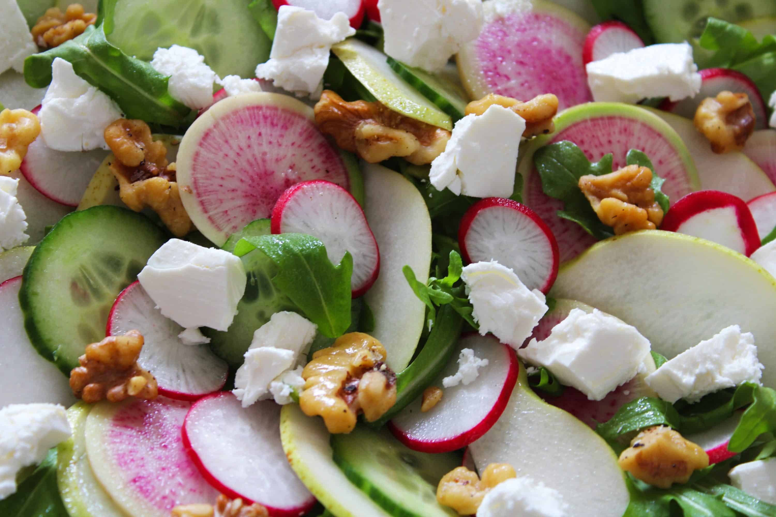 Radish, Feta and Cucumber Salad. A recipe by It's Not Complicated Recipes.