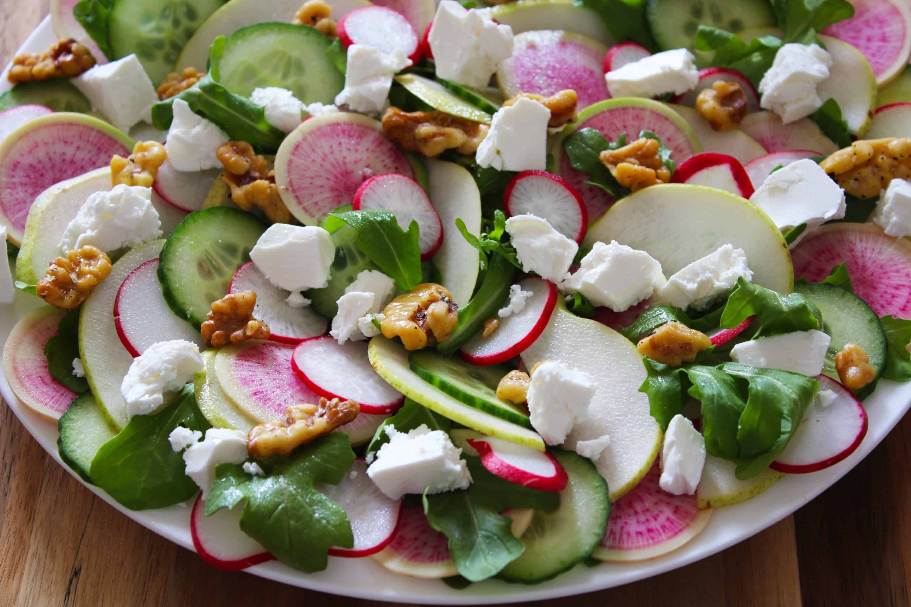 Radish, Feta and Cucumber Salad. A recipe by It's Not Complicated Recipes.