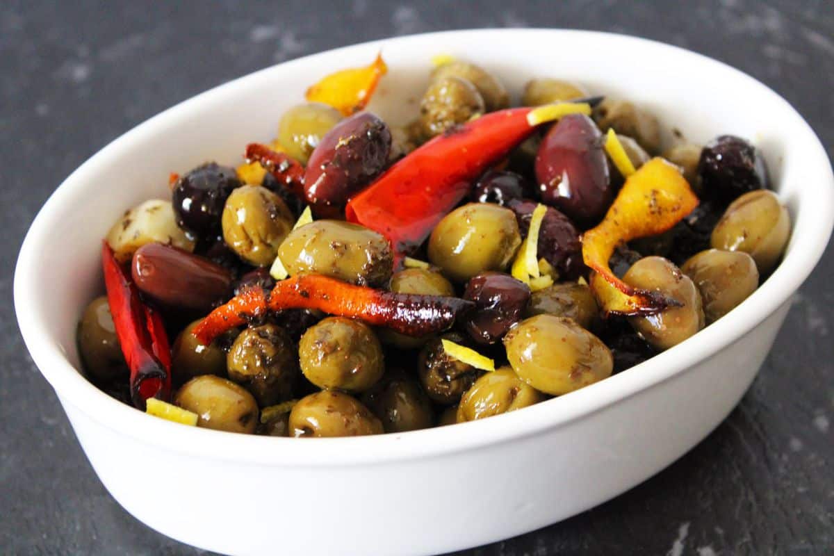 Roasted Mediterranean Olives. A recipe by It's Not Complicated Recipes.