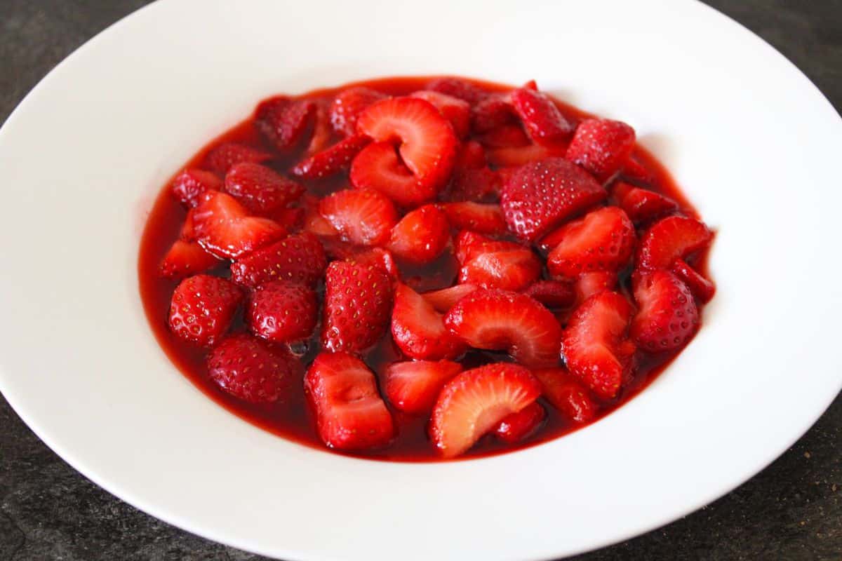 Bowl of Strawberry Sauce.