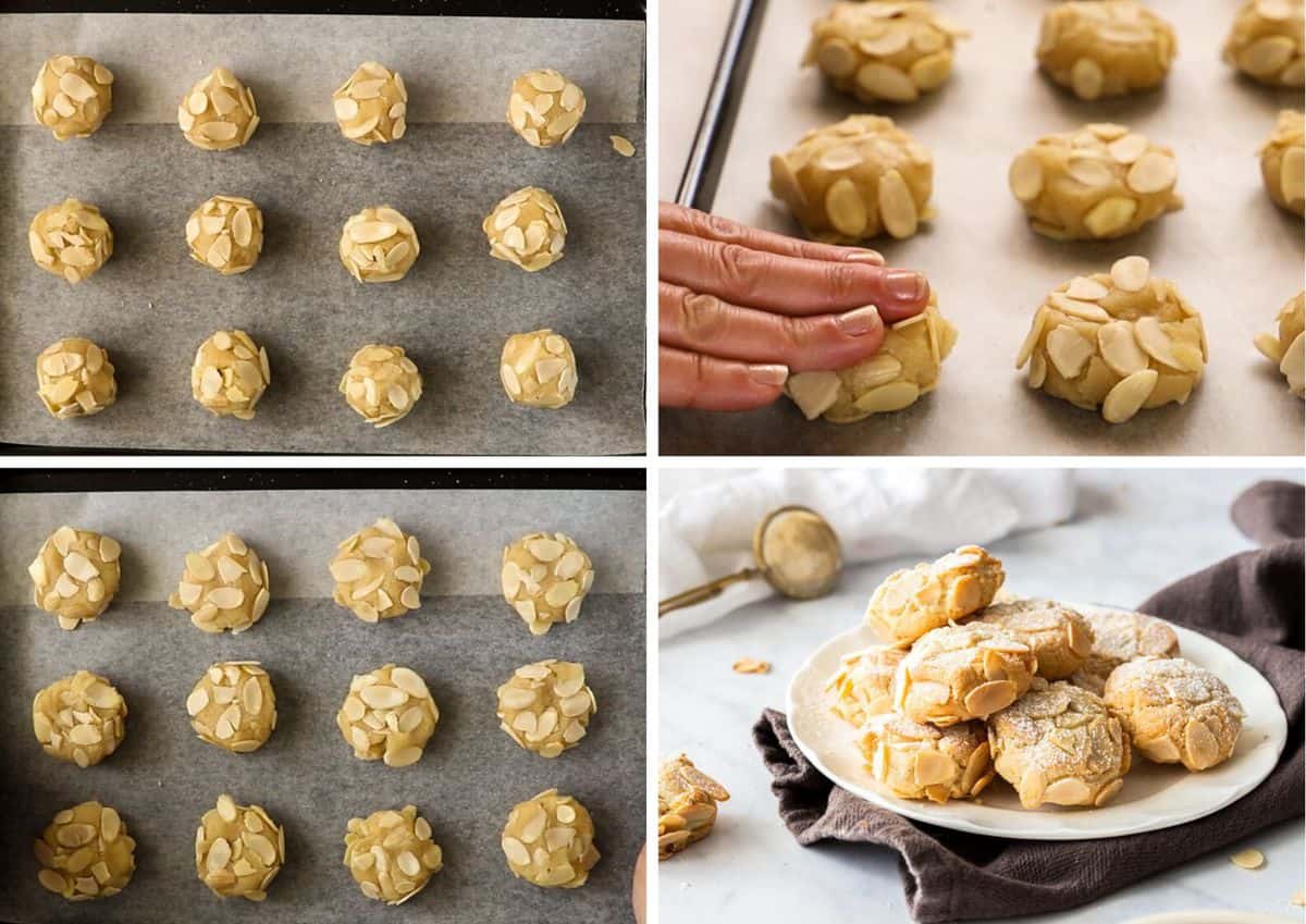 Process Shots of Gluten-Free Almond Cookies.