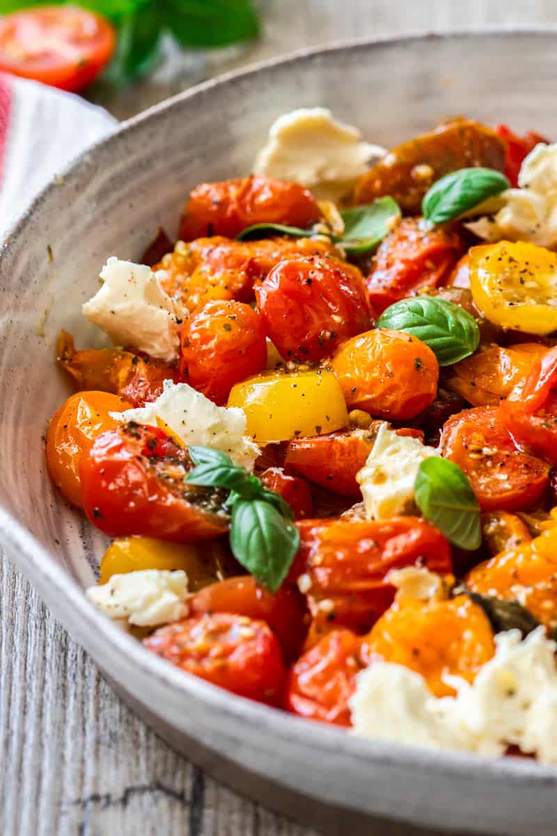 Roasted Cherry Tomato Caprese Salad It s Not Complicated Recipes