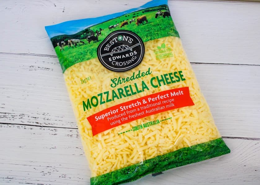 Packet of Edwards Crossing Cheese on a white background.