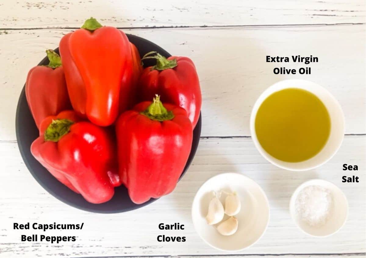 Ingredients in this recipe on a white background.