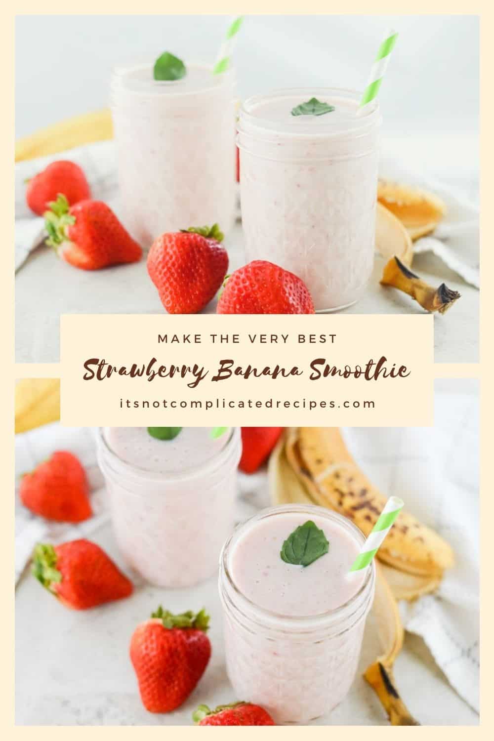 Strawberry Banana Smoothie - It's Not Complicated Recipes