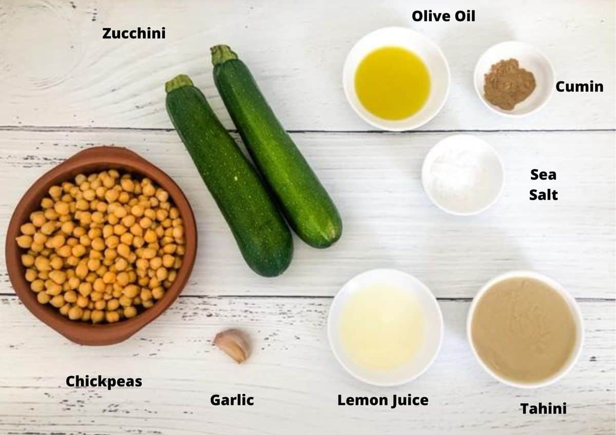 ingredients in this recipe for zucchini hummus