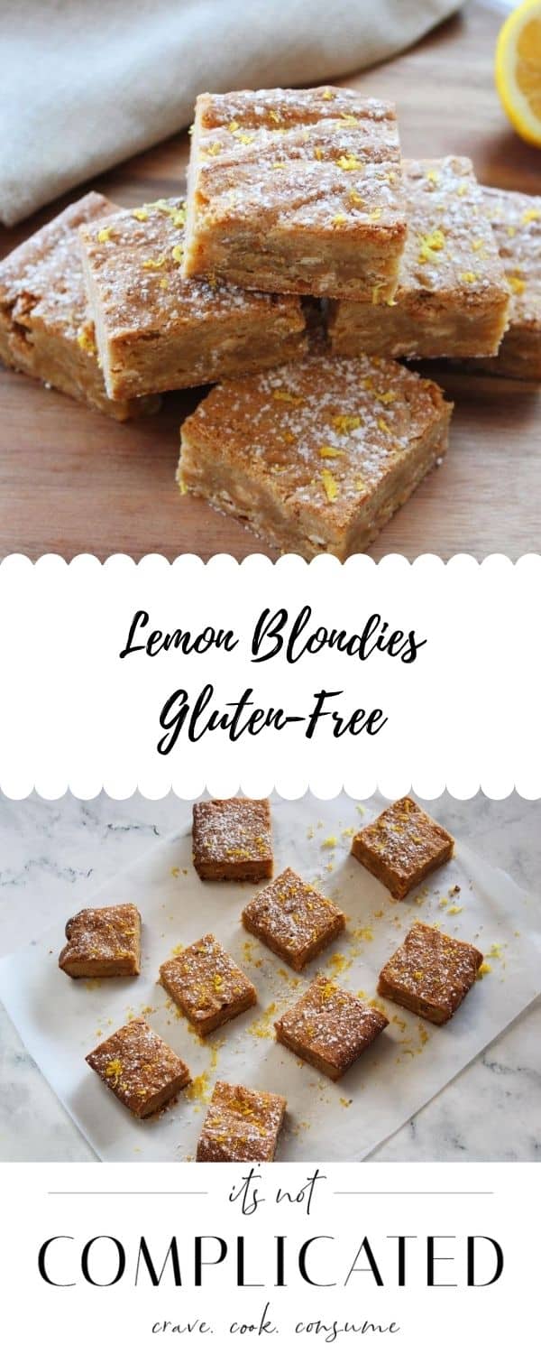 Lemon Blondies - Gluten Free - It's Not Complicated Recipes