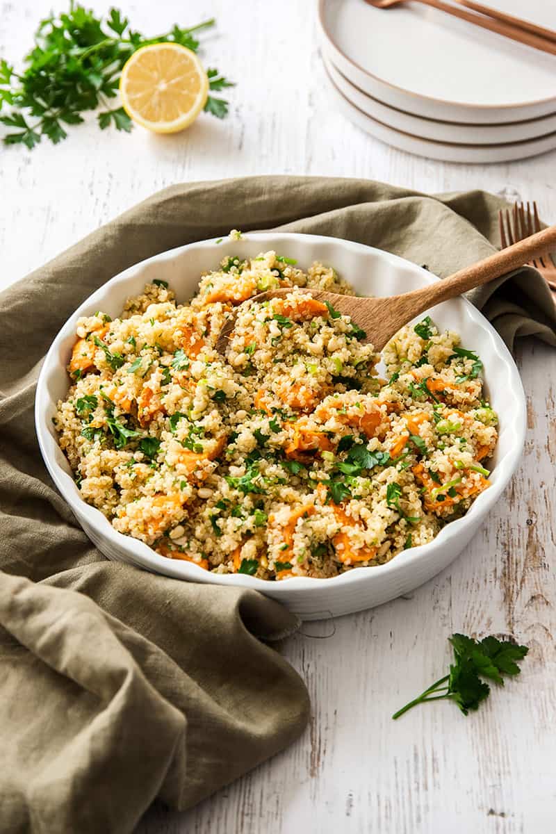 chicken sweet potato quinoa bowl