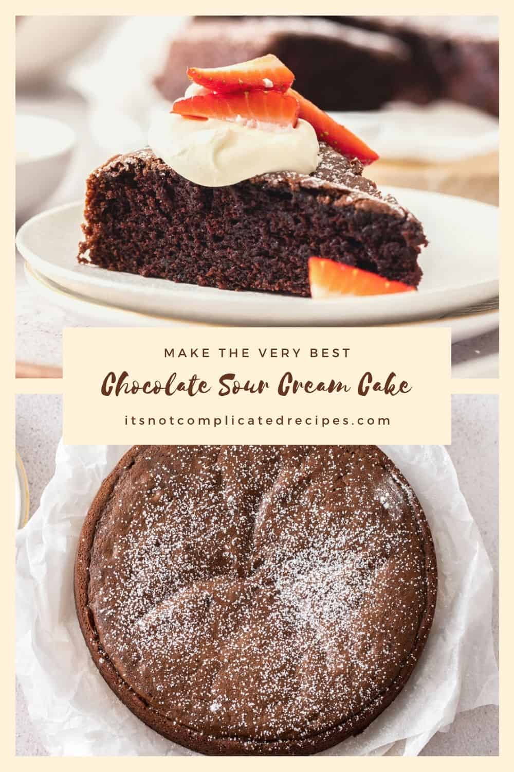 Chocolate Sour Cream Cake - Gluten-Free - It's Not Complicated Recipes