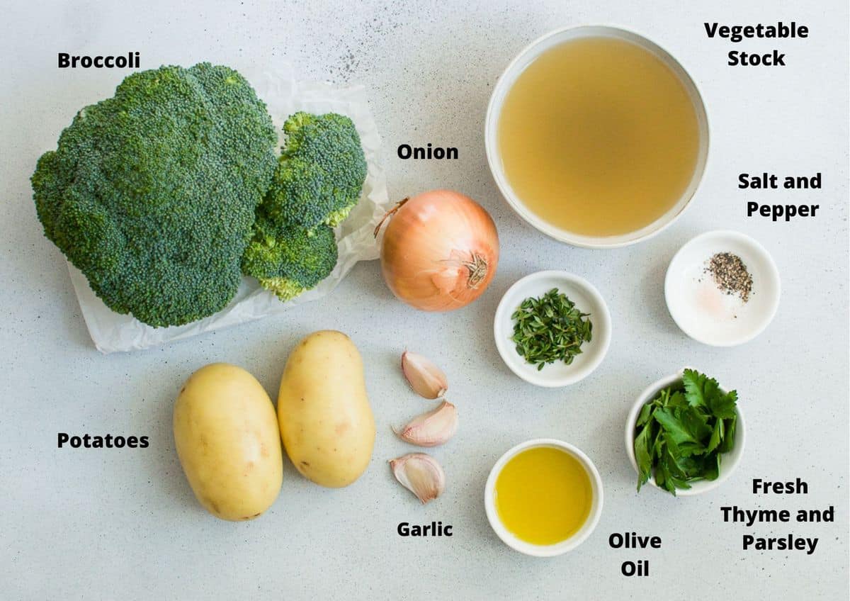 ingredients in this recipe on a white and grey background.