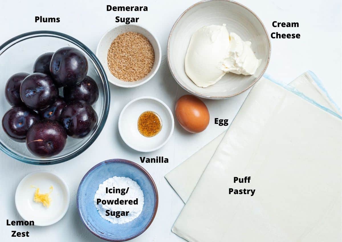 ingredients in this recipe on a white background.