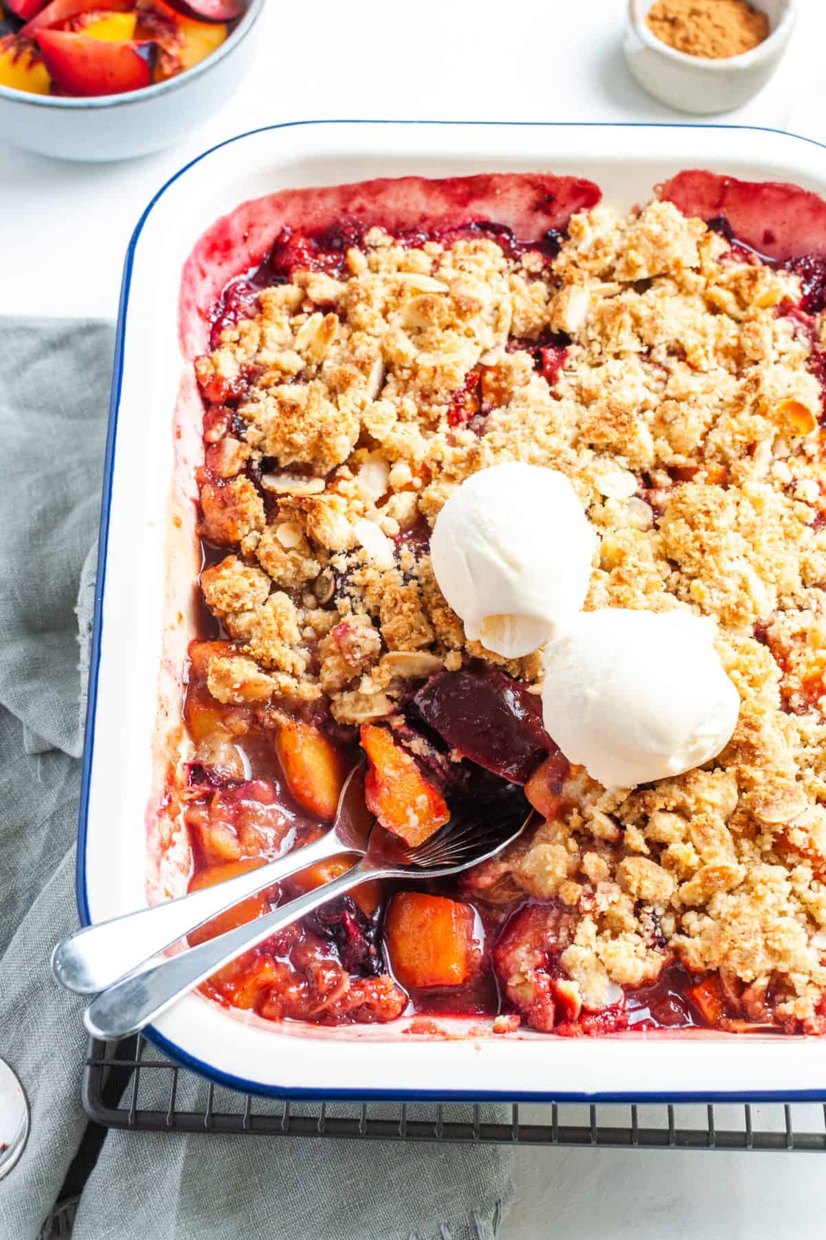 Gluten-Free Peach and Plum Crumble - It's Not Complicated Recipes