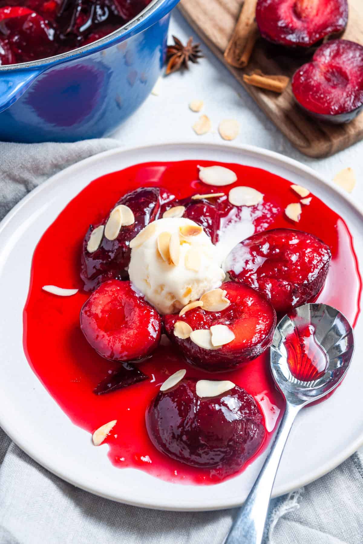 Spiced Poached Plums It's Not Complicated Recipes