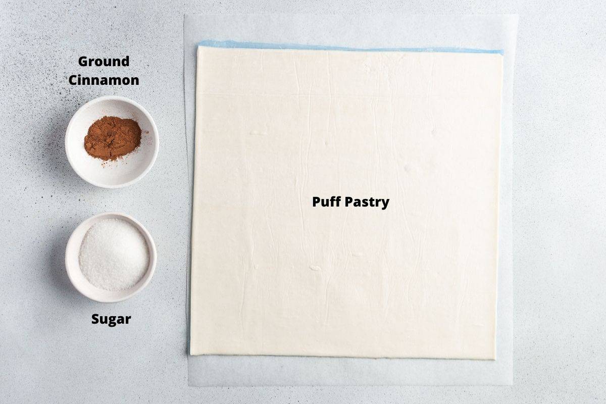 Ingredients in this recipe on a white background.