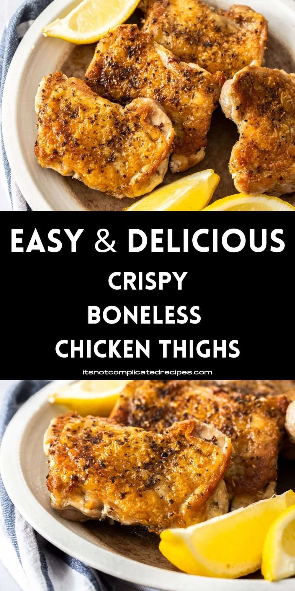 Crispy Stovetop Chicken Thighs - It's Not Complicated Recipes