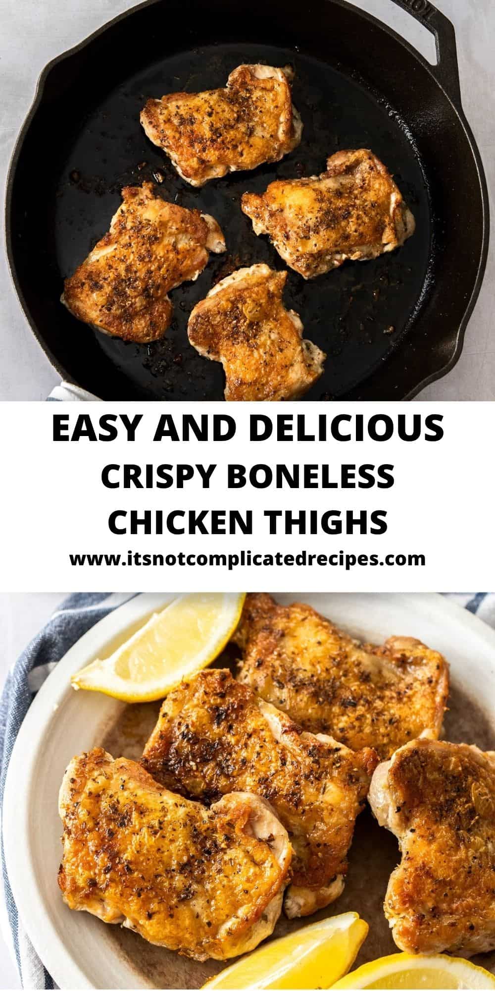 Crispy Stovetop Chicken Thighs - It's Not Complicated Recipes