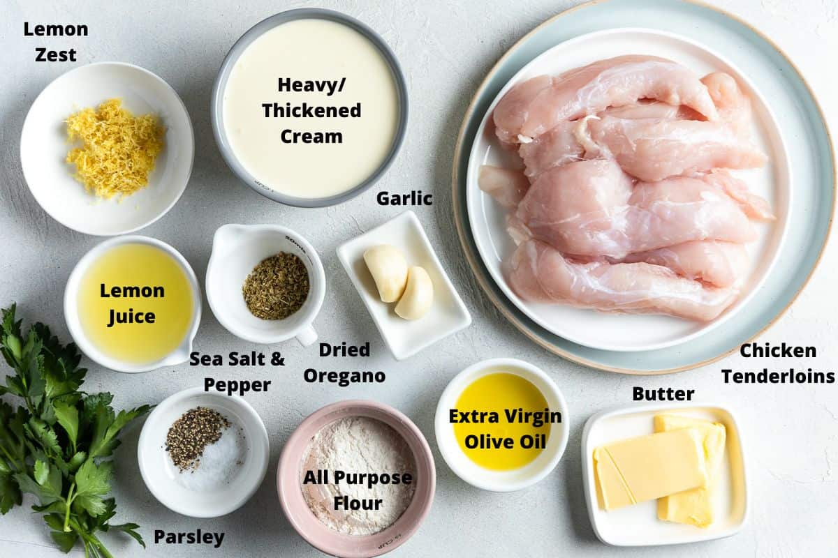 Ingredients in this recipe on a white background.