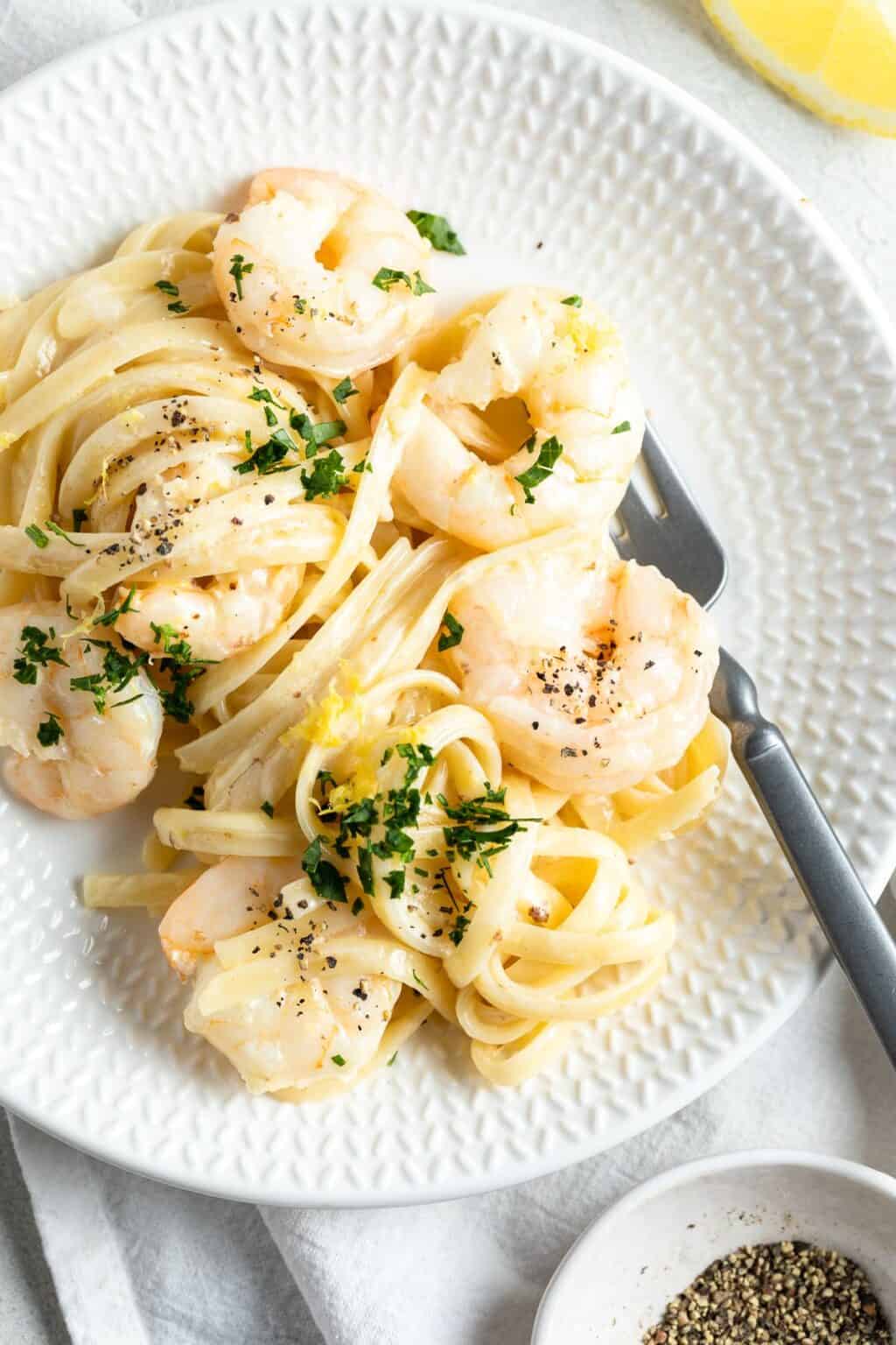 Creamy Prawn Linguine - It's Not Complicated Recipes