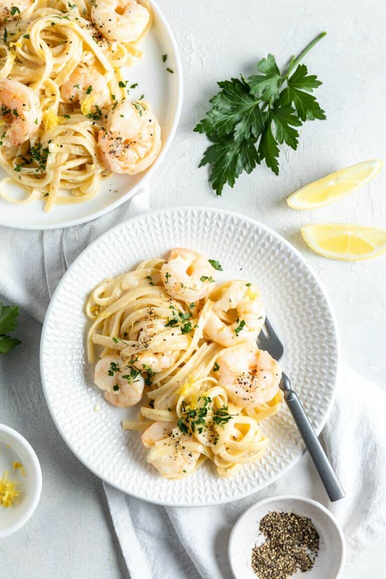 Creamy Prawn Linguine - It's Not Complicated Recipes