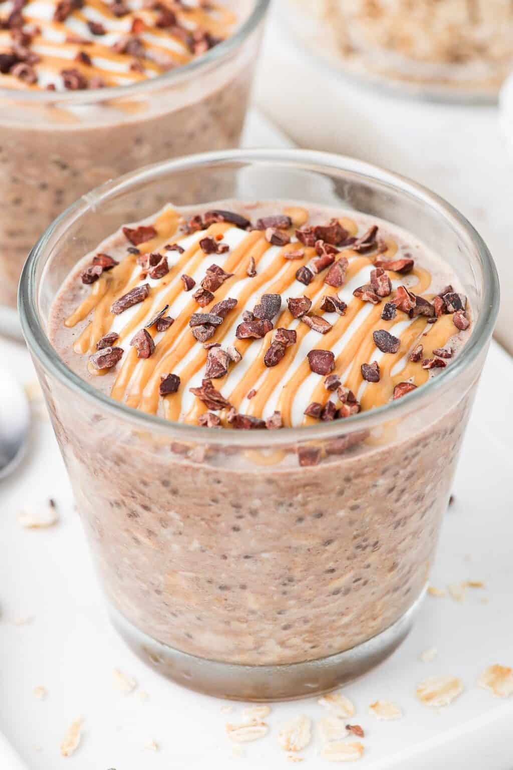 Chocolate Peanut Butter Overnight Oats - It's Not Complicated Recipes