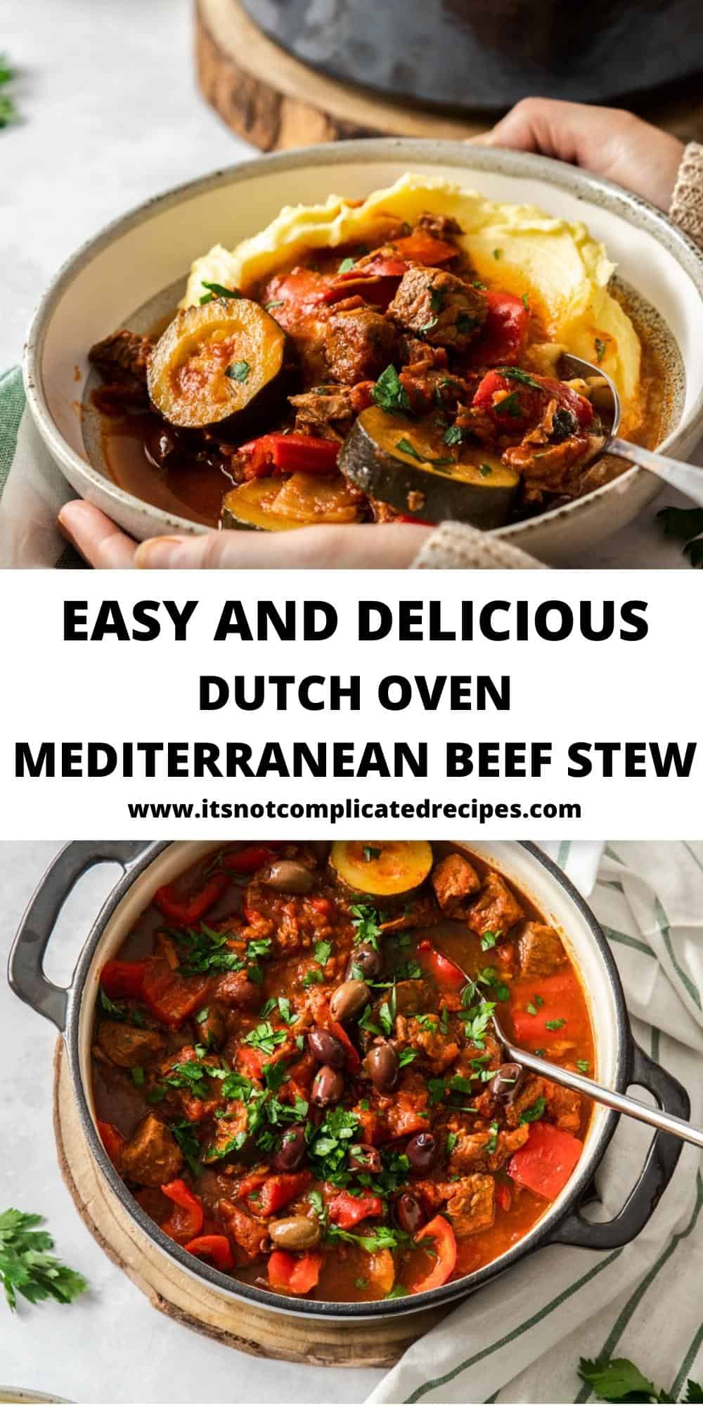 Dutch Oven Mediterranean Beef Stew - It's Not Complicated Recipes