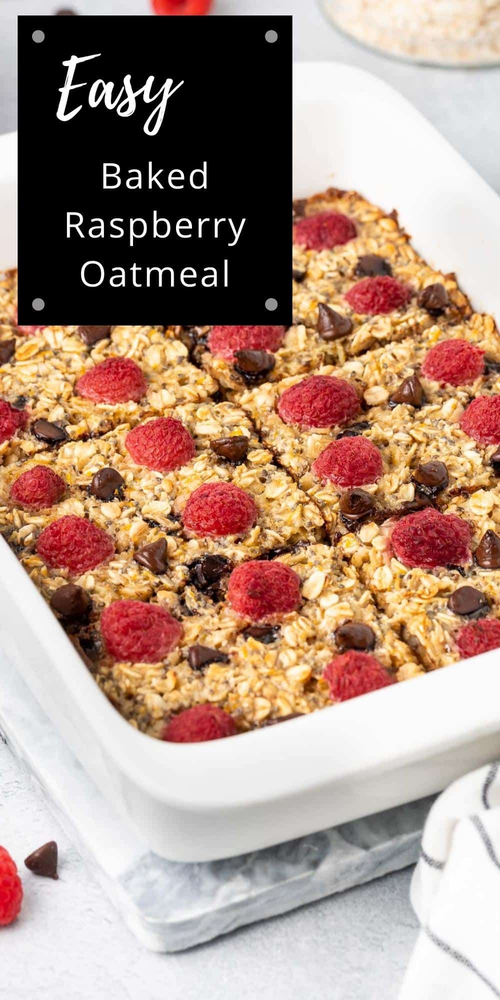 Baked Raspberry Chocolate Chip Oatmeal - It's Not Complicated Recipes