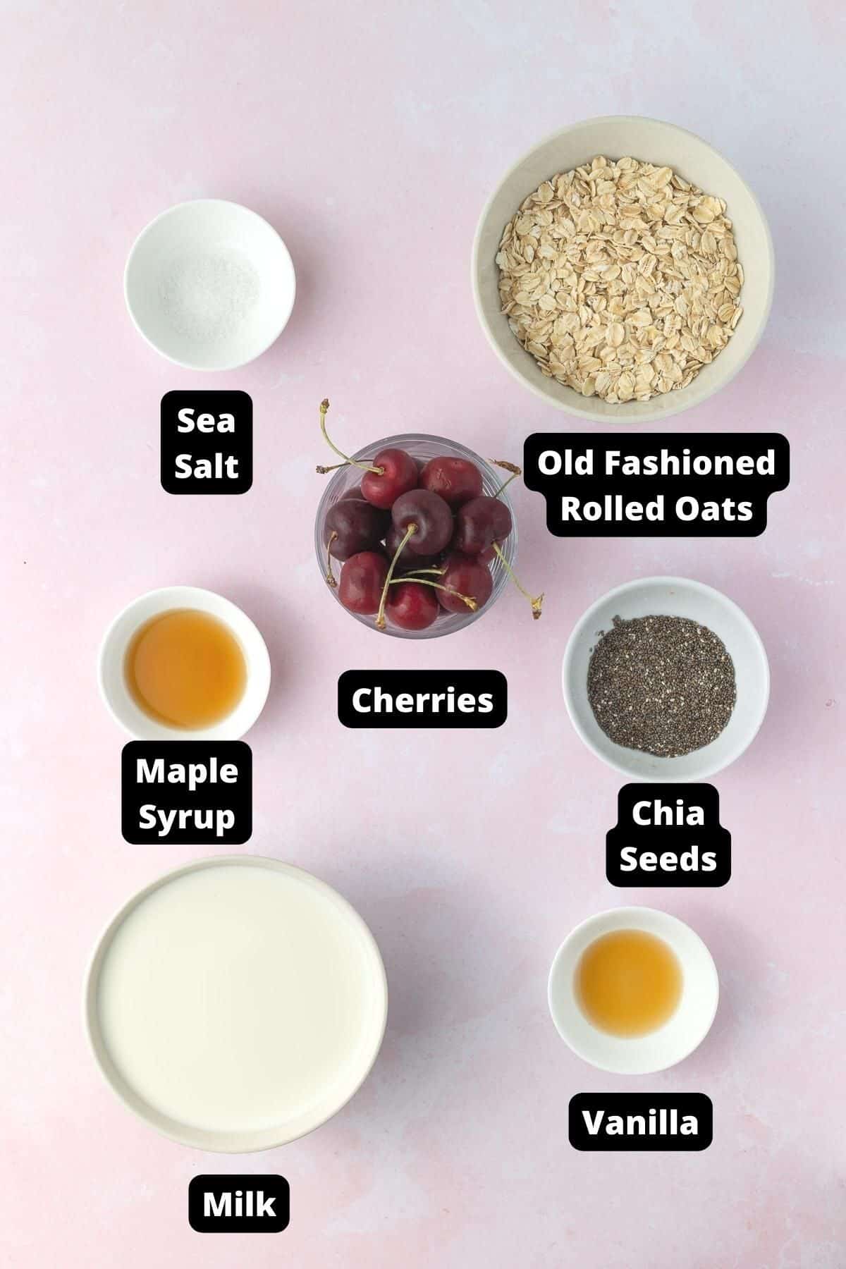 Ingredients in this recipe on a pink background.