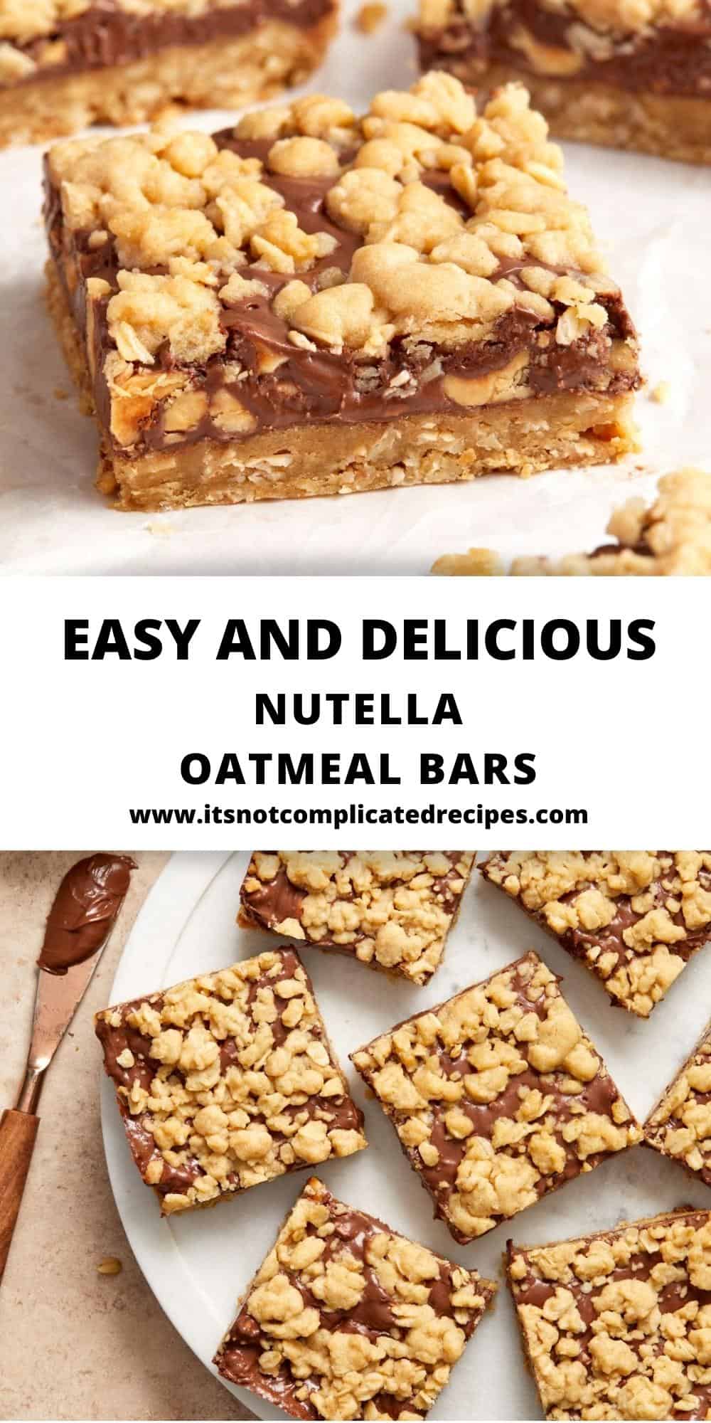 Nutella Oatmeal Bars - It's Not Complicated Recipes