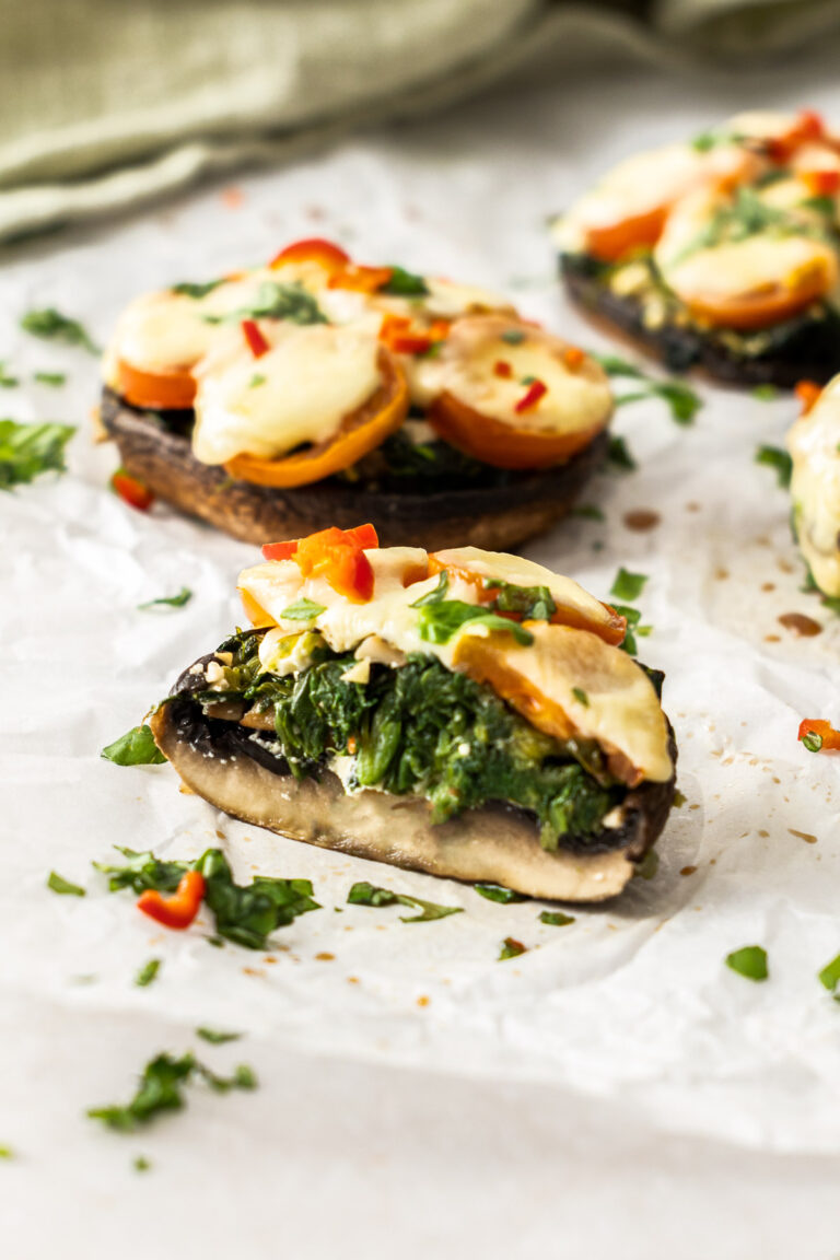 Spinach and Cheese Stuffed Portobello Mushrooms - It's Not Complicated ...