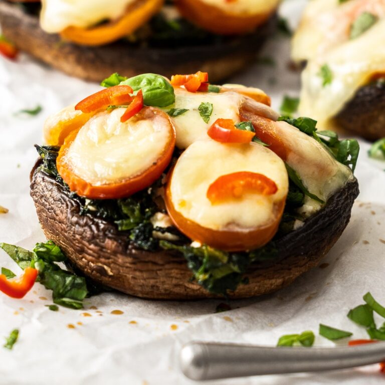 Spinach And Cheese Stuffed Portobello Mushrooms - It's Not Complicated ...