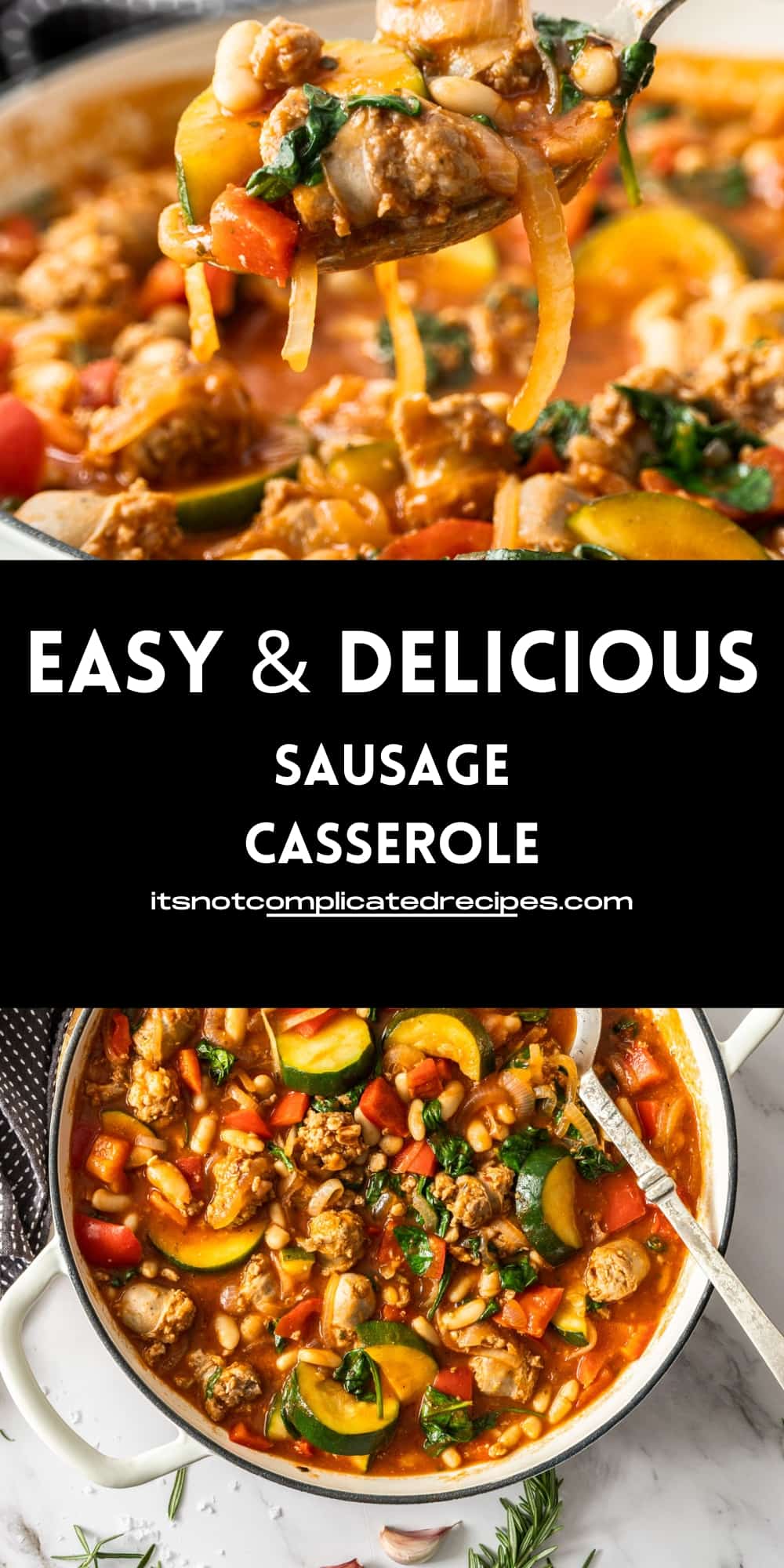 Easy Sausage Casserole It S Not Complicated Recipes   Easy Sausage Casserole Pin1 