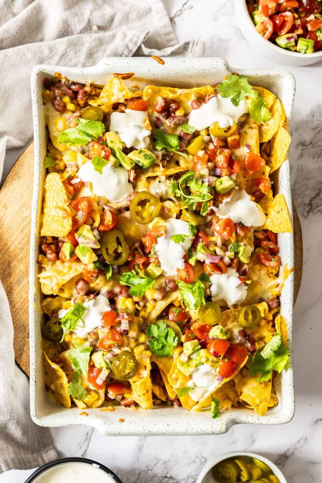 Vegetarian Nachos with Beans and Corn - It's Not Complicated Recipes