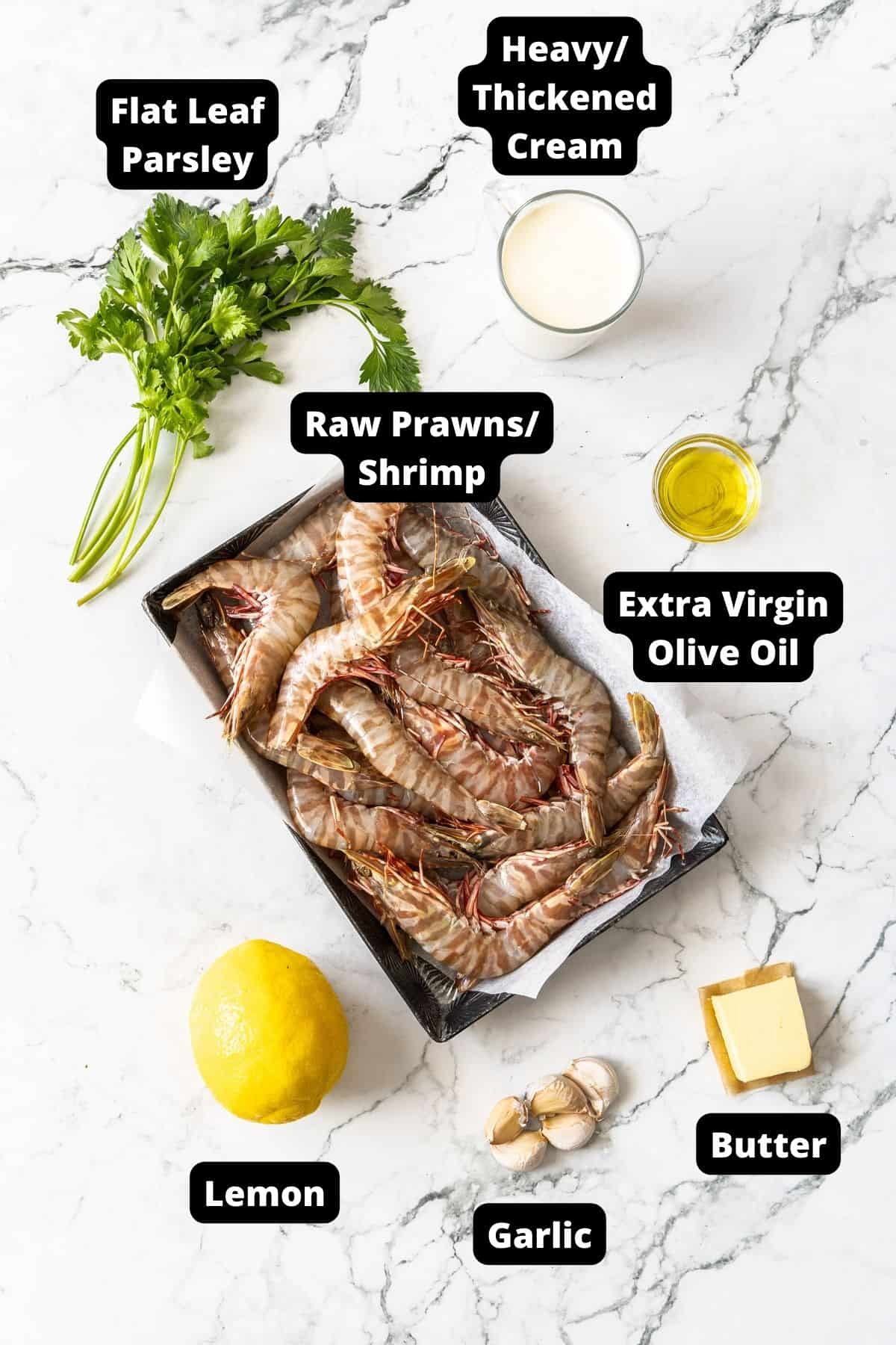 Ingredients in this recipe on a grey marble background.