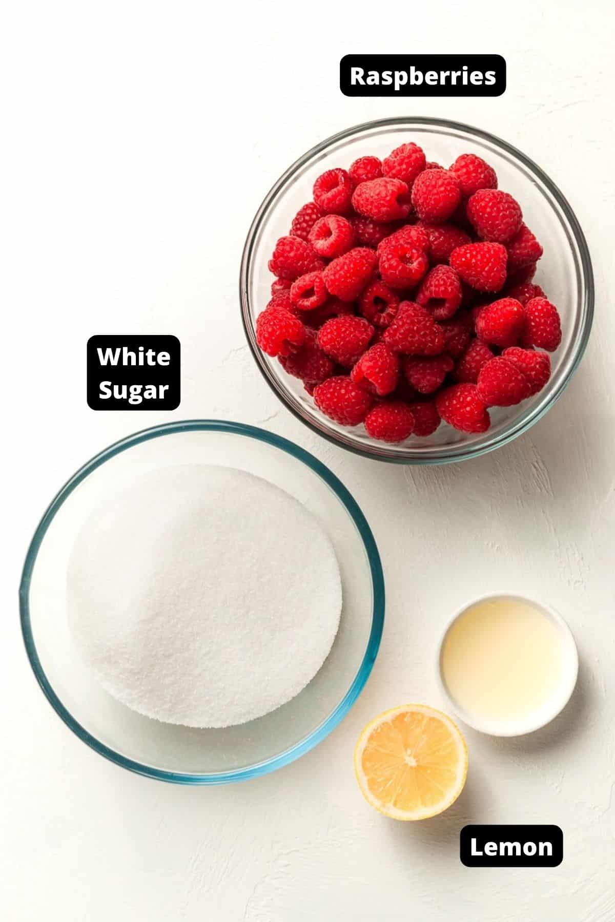 Ingredients in this recipe on a white background.