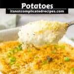 Pinterest image with photo of Baked Mashed Potatoes.