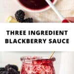 Pinterest image with photos of Blackberry Sauce.