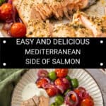 Pinterest image with photos of Mediterranean Salmon.