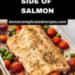 Pinterest image with photo of Mediterranean Salmon.