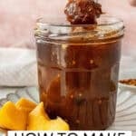 Pinterest image with photo of Apricot Chutney.