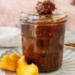 Pinterest image with photo of Apricot Chutney.