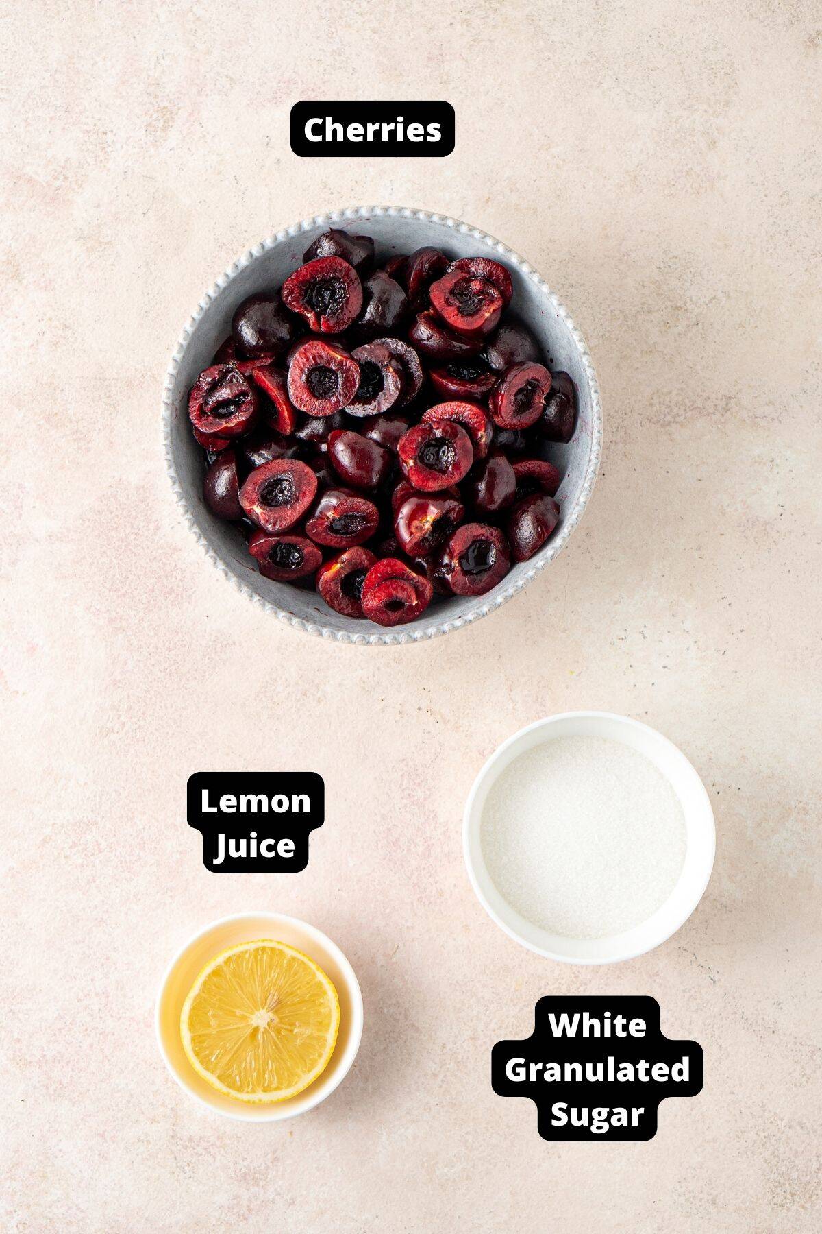 Ingredients in this recipe on a pink marble background.